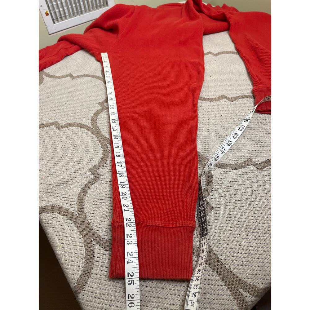 Everlane Waffle Knit Henley One Piece Lounge Pajama Jumpsuit in Currant, Size XL - Picture 10 of 12
